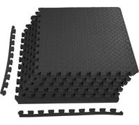 Puzzle Exercise Mat, Balancefrom Eva Foam Interlocking Tiles, 24 Sq Ft, Black