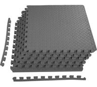 Puzzle Exercise Mat, Balancefrom Eva Foam Interlocking Tiles, 24 Sq Ft, Grey