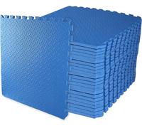 Puzzle Exercise Mat, Balancefrom Eva Foam Interlocking Tiles, 96 Sq Ft, Blue