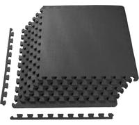Puzzle Exercise Mat, Balancefrom High-Density Eva Foam Interlocking Tiles, Black