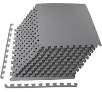 Puzzle Exercise Mat, Balancefrom High-Density Eva Foam Interlocking Tiles, Grey