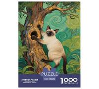 Puzzle Exotic Shorthair Cat 1000 Pieces Challenge Toy for Adults,Abstract Forest Impossible Jigsaw Puzzles 1000 Pieces Educational Game Home Decoration 38x26cm/1000pcs