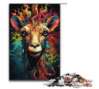 Puzzle Fantasy Colorful Giraffe 1000 Piece Jigsaw Wooden for Adults & Kids Age 12 Up Family Fun Puzzle 1000 PCS(38x26cm)