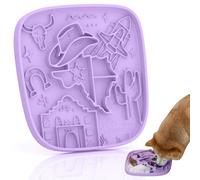 Puzzle Feeder Silicone Lick Mat for Dogs,Rich and Innovative Textured Dog Food Mat,Slow Feeder Dog Mat for All Breed Dogs, Ideal Size to Hold 3 Cups of Variety Food,Dishwasher Safe,Purple