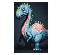 Puzzle for Adults 1000 PCS Blue Dinosaur with Heart Adult Puzzles Hands-on Game Precision Cutting Unique Gifts for Birthday And Christmas 1000 PCS