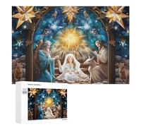 Puzzle for Adults 1000 PCS Christmas Nativity Scene with Holy Family And Animals Puzzle for Adults Brain Teaser Game Difficult Challenge for Is Ideal As A Gift 1000 PCS