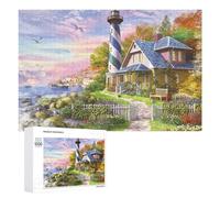 Puzzle for Adults 1000 PCS Coastal Lighthouse Serenity Puzzle Puzzle for Adults Brain Teaser Game Difficult Challenge for Is Ideal As A Gift 1000 PCS