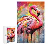 Puzzle for Adults 1000 PCS Colorful Abstract Flamingo Art Puzzle for Adults Brain Teaser Game Difficult Challenge for Is Ideal As A Gift 1000 PCS