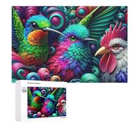 Puzzle for Adults 1000 PCS Colorful Birds Artwork Puzzle for Adults Brain Teaser Game Difficult Challenge for Is Ideal As A Gift 1000 PCS