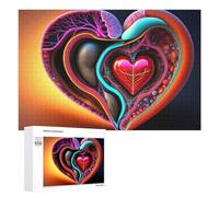Puzzle for Adults 1000 PCS Colorful Heart Anatomy Artwork Puzzle for Adults Brain Teaser Game Difficult Challenge for Is Ideal As A Gift 1000 PCS