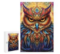 Puzzle for Adults 1000 PCS Colorful Mystical Owl Artwork Puzzle for Adults Brain Teaser Game Difficult Challenge for Is Ideal As A Gift 1000 PCS