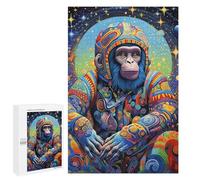 Puzzle for Adults 1000 PCS Cosmic Chimpanzee Portrait Puzzle for Adults Brain Teaser Game Difficult Challenge for Is Ideal As A Gift 1000 PCS