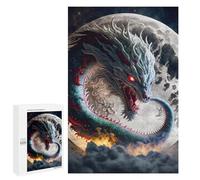 Puzzle for Adults 1000 PCS Dragon Moon Rising Puzzle for Adults Brain Teaser Game Difficult Challenge for Is Ideal As A Gift 1000 PCS