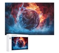 Puzzle for Adults 1000 PCS Flaming Basketball Ignite Your Game! -4 Puzzle for Adults Brain Teaser Game Difficult Challenge for Is Ideal As A Gift 1000 PCS