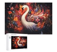 Puzzle for Adults 1000 PCS Flaming Swan A Vibrant Artwork Puzzle for Adults Brain Teaser Game Difficult Challenge for Is Ideal As A Gift 1000 PCS