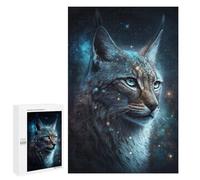 Puzzle for Adults 1000 PCS Galactic Lynx Portrait Adult Jigsaw Puzzles Hand Speed Race Parent-child Interaction Deal As Gifts for The Whole Family 1000 PCS