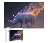Puzzle for Adults 1000 PCS Galactic Rhino Cosmic Fusion Artwork Puzzle for Adults Brain Teaser Game Difficult Challenge for Is Ideal As A Gift 1000 PCS