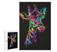 Puzzle for Adults 1000 PCS Giraffe Sunglasses Art Print-3 Adult Jigsaw Puzzles Hand Speed Race Parent-child Interaction Deal As Gifts for The Whole Family 1000 PCS