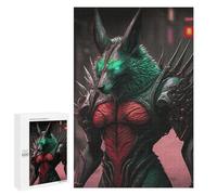 Puzzle for Adults 1000 PCS Green-Eyed Beast in Armor Puzzle for Adults Brain Teaser Game Difficult Challenge for Is Ideal As A Gift 1000 PCS