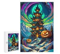 Puzzle for Adults 1000 PCS Halloween Haunted Castle Puzzle for Adults Brain Teaser Game Difficult Challenge for Is Ideal As A Gift 1000 PCS