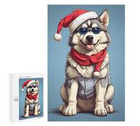 Puzzle for Adults 1000 PCS Husky Christmas Puzzle for Adults Anti-Stress Toys Home Decoration Unique Gifts for Birthday And Christmas 1000 PCS