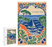 Puzzle for Adults 1000 PCS La Dolce Vita Coastal Art Adult Jigsaw Puzzles Hand Speed Race Parent-child Interaction Deal As Gifts for The Whole Family 1000 PCS