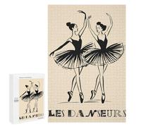 Puzzle for Adults 1000 PCS Les Danseurs Two Ballerinas in Black Adult Jigsaw Puzzles Hand Speed Race Parent-child Interaction Deal As Gifts for The Whole Family 1000 PCS