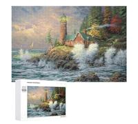 Puzzle for Adults 1000 PCS Lighthouse by The Sea Puzzle for Adults Brain Teaser Game Difficult Challenge for Is Ideal As A Gift 1000 PCS