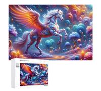 Puzzle for Adults 1000 PCS Magical Unicorn Fantasy Artwork Puzzle for Adults Brain Teaser Game Difficult Challenge for Is Ideal As A Gift 1000 PCS