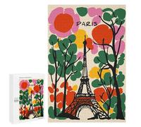 Puzzle for Adults 1000 PCS Paris Eiffel Tower Colorful Illustration Adult Jigsaw Puzzles Hand Speed Race Parent-child Interaction Deal As Gifts for The Whole Family 1000 PCS