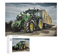 Puzzle for Adults 1000 PCS Powerful Farm Tractor with Hay Trailer Puzzle for Adults Brain Teaser Game Difficult Challenge for Is Ideal As A Gift 1000 PCS
