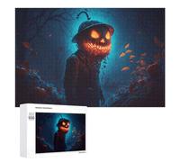 Puzzle for Adults 1000 PCS Pumpkin Head in The Dark Forest Puzzle for Adults Brain Teaser Game Difficult Challenge for Is Ideal As A Gift 1000 PCS