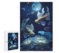 Puzzle for Adults 1000 PCS Serene Night Aquatic Scene Puzzle for Adults Brain Teaser Game Difficult Challenge for Is Ideal As A Gift 1000 PCS