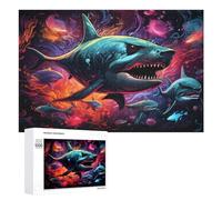 Puzzle for Adults 1000 PCS Shark Fantasy A Whimsical Underwater Adventure Puzzle for Adults Brain Teaser Game Difficult Challenge for Is Ideal As A Gift 1000 PCS