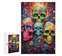 Puzzle for Adults 1000 PCS Skulls Artwork Puzzle for Adults Brain Teaser Game Difficult Challenge for Is Ideal As A Gift 1000 PCS