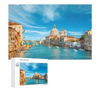 Puzzle for Adults 1000 PCS Venice Canal with Boats Puzzle for Adults Brain Teaser Game Difficult Challenge for Is Ideal As A Gift 1000 PCS