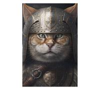 Puzzle for Adults 1000 PCS Viking Cat Wearing Armor Adult Puzzles Hands-on Game Precision Cutting Unique Gifts for Birthday And Christmas 1000 PCS