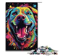Puzzle for Adults 1000 Pieces A Happy Naughty Dog Jigsaw Puzzle Every Piece Is Unique - Challenging Family Fun Game 1000 PCS(38x26cm)
