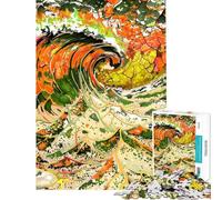 Puzzle for Adults 1000 Pieces Abstract Art Ocean Waves Calming Decorative Toy Fine Craft Seamless Fitting Lovely Gifts for Hobbyists (Size 50x75cm)