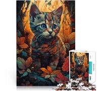 Puzzle for Adults 1000 Pieces Abstract Cat learning educational 38x52cm is ideal as a gift for the whole family for for Age 14