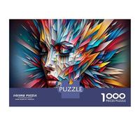 Puzzle for Adults 1000 Pieces Abstract Geometric Face Art Puzzles for Adults Hands-on Game Difficult Hard Unique Gifts for Birthday And Christmas 38x26cm/1000pcs