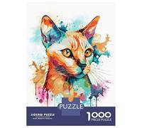 Puzzle for Adults 1000 Pieces Abstract Siamese Cat Art Jigsaw for Adults Relax Games Analysis And Logic Birthday And Unique Gifts 52x38cm/1000pcs