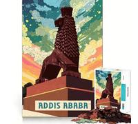 Puzzle for Adults 1000 Pieces Addis Ababa Sharp Joint Play Mental Challenge Toy Calm Fun Time Christmas Home Art (50x75cm)