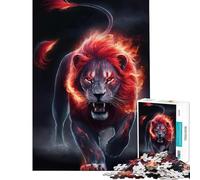 Puzzle for Adults 1000 Pieces Aggressive Angry Lion Puzzles for Adults Relaxing Games Precision Cutting Parent-child Interaction (38x26cm)