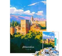 Puzzle for Adults 1000 Pieces Alhambra Jigsaw Puzzles for Teenagers Staycation Kill Time Fun Activities at Home Unique Challenge Game (Size 38x26cm)