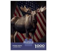 Puzzle for Adults 1000 Pieces American Moose Adult Jigsaw Puzzle Hands-on Game Precision Cutting for Is Ideal As A Gift 52x38cm/1000pcs