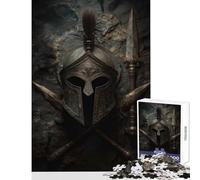Puzzle for Adults 1000 Pieces Ancient Spartan Helmet And Crossed Spears Home Decoration Toys Great Gifts And Toys Family Game Improving Love between Couples Size 38x26cm