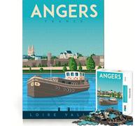 Puzzle for Adults 1000 Pieces Angers Travel Poster Sharp Joint Play Mental Challenge Toy Calm Fun Time Christmas Home Art (50x75cm)