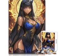 Puzzle for Adults 1000 Pieces Anime Girl Demoness in Blue And Gold Gaming Educational Game But Fun And Humorous Anti-Stress Toys Size 38x26cm