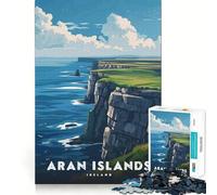Puzzle for Adults 1000 Pieces Aran Islands Cliffs Clean Fit Decor Brain Teasing Play Cozy Time Play Birthday Decor Gift (50x75cm)